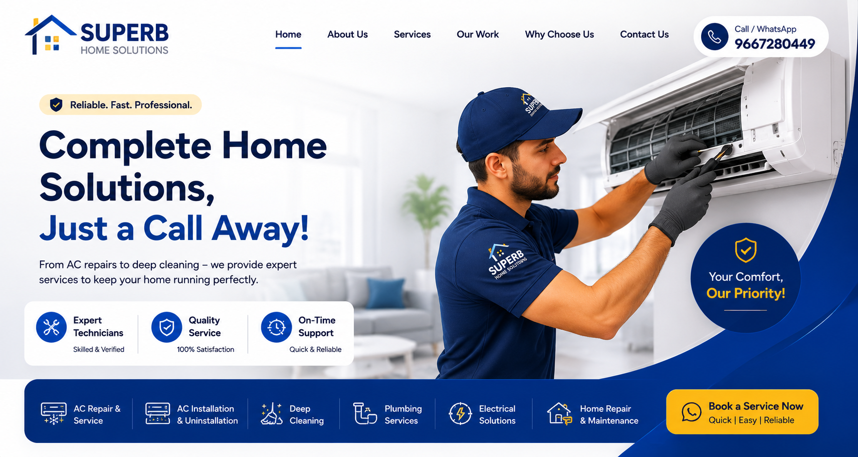 Superb Home Solutions — AC technician at work